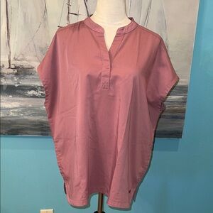 Healing Hands Oversized Journey Mandarin Collar Scrub Top, XL